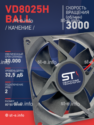 Вентилятор  VD8025H Ball (качения) 12V - st-e.info - Плесецк